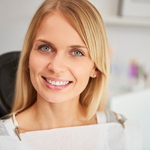 Close-up portrait of smiling dental patient
